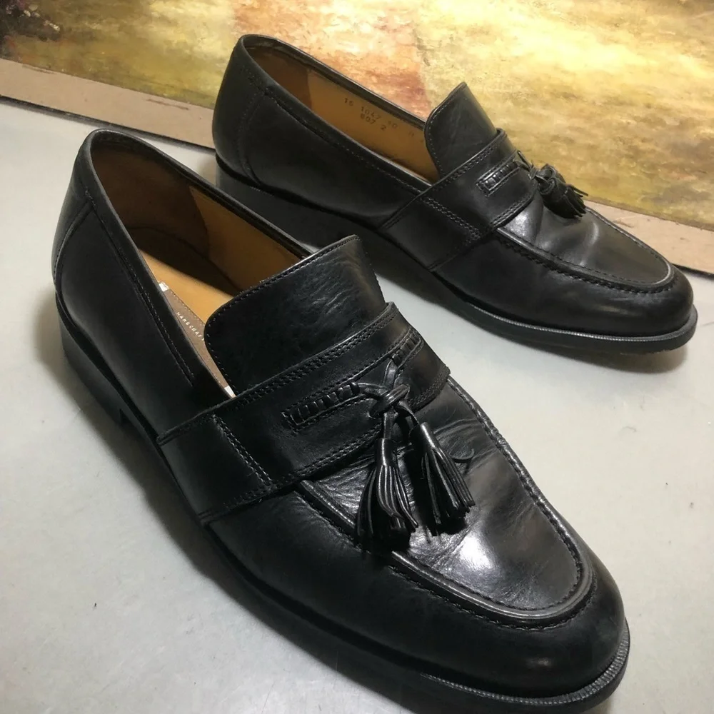Johnson Murphy dress loafer designer luxury leather comfort work casual black